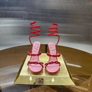 rene caovilla bella braided leather snake-wrap sandals shoes